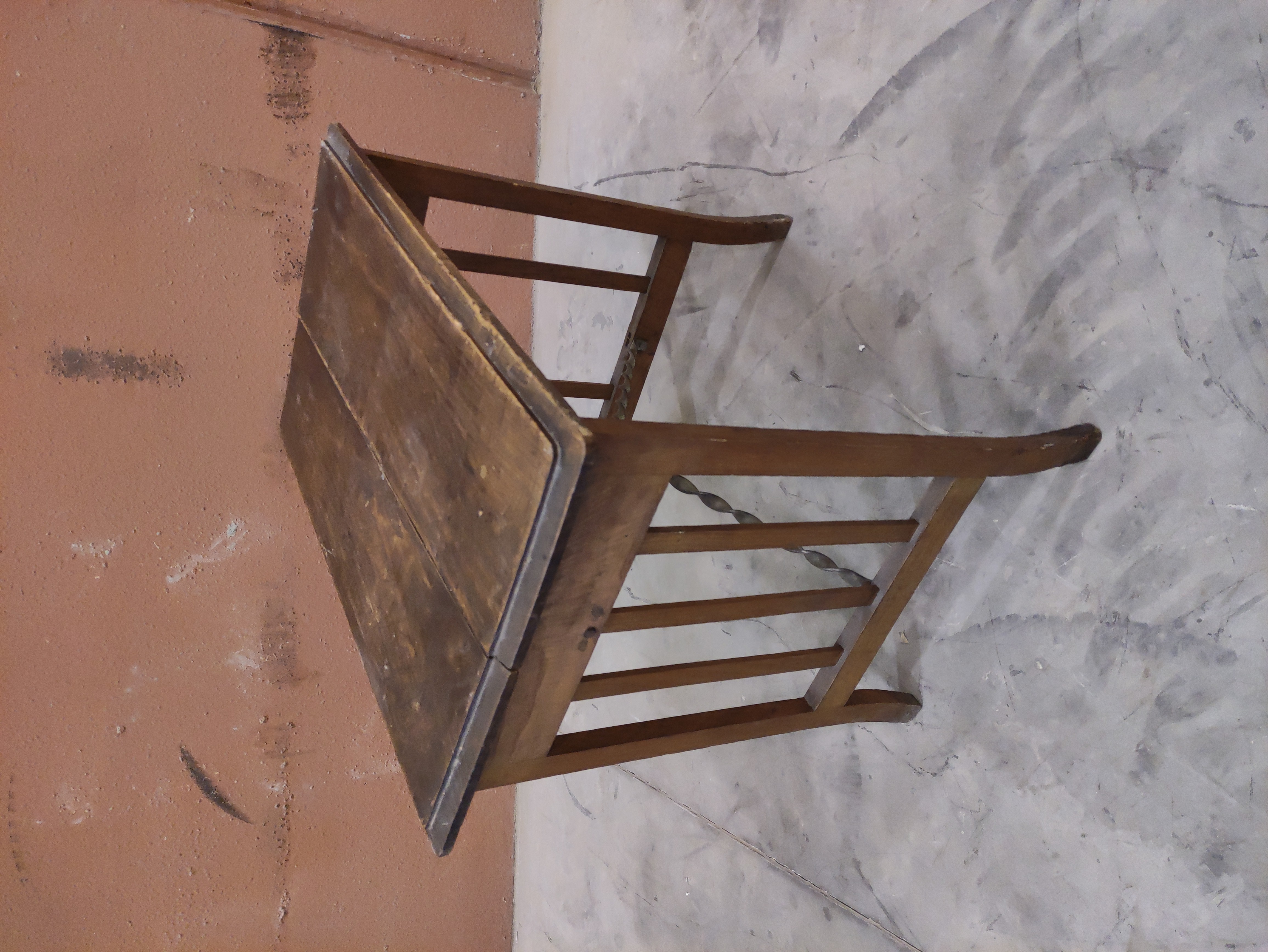 mesa auxiliar oficina madera metal 68.5x69x43 1u